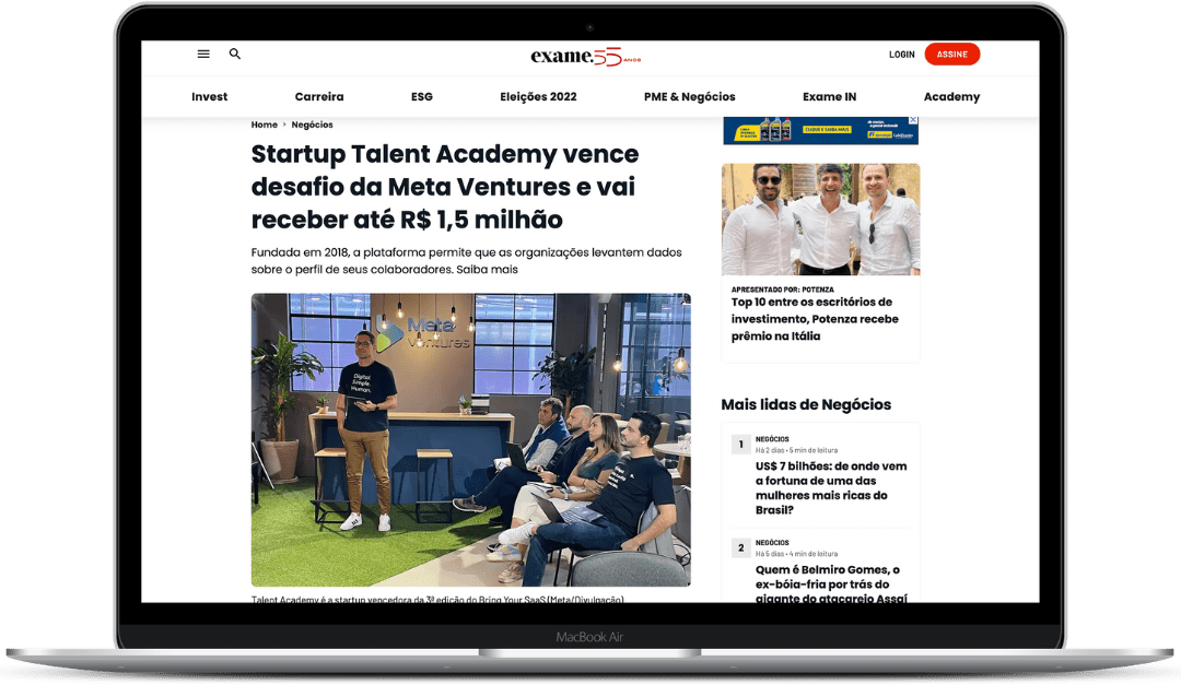 Exame.com: Startup Talent Academy vence desafio da Meta Ventures e vai receber até R$ 1,5 milhão