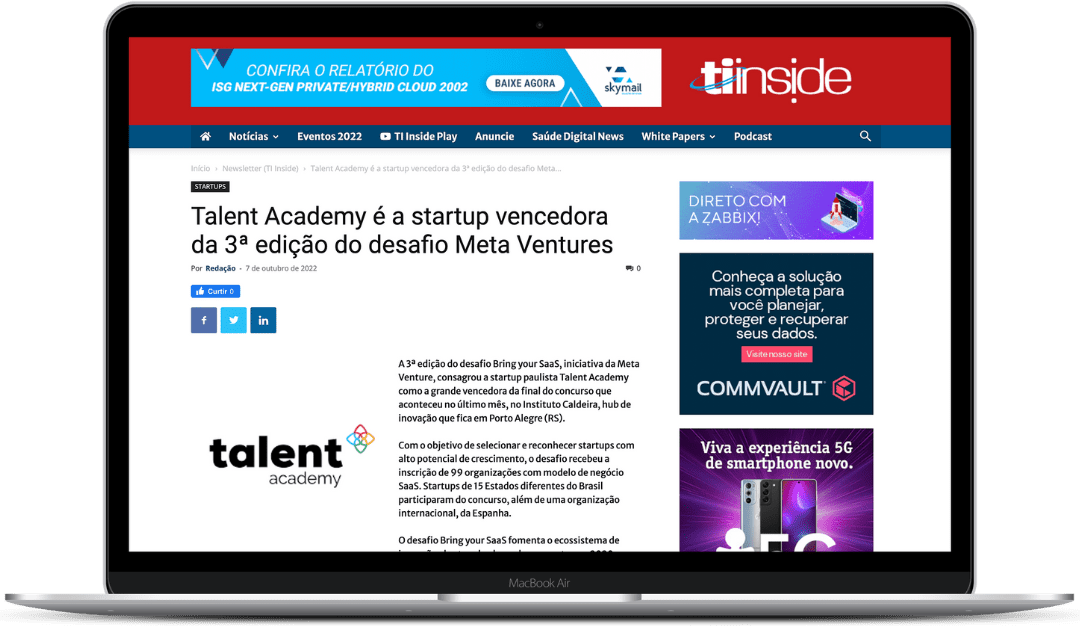 TiInside: Talent Academy é a startup vencedora da 3ª edição do desafio Meta Ventures